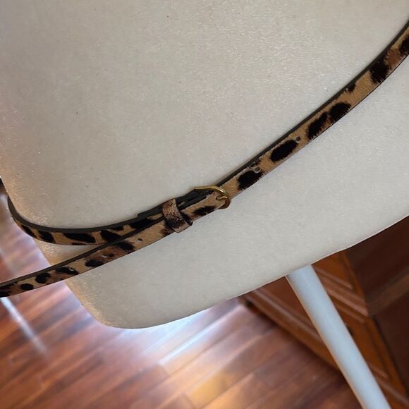 J. Crew Calf Hair Animal Print Leather Belt - XS/S - Picture 1 of 8